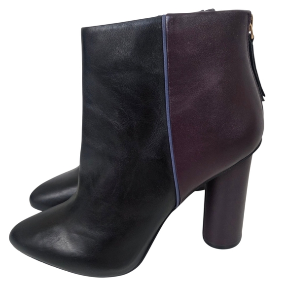 CAbi Shoes - Cabi Bisset Leather Boots NEW High Block Heel Ankle Booties Womens 10 Mod Black